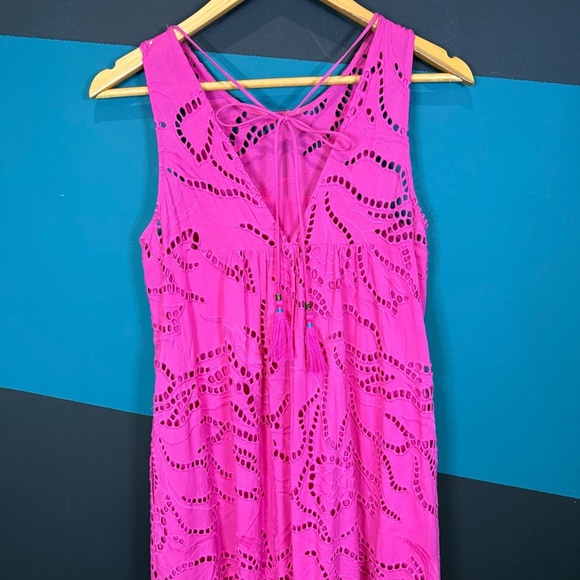 Anthropologie Maeve BELROSE EYELET MAXI DRESS IN PINK size XS - Picture 8 of 13